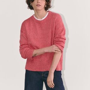 LIKE NEW! The Boxy Sweater in Cotton - Pink Peony/Classic Res